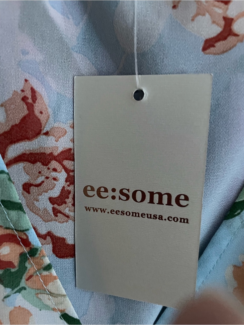 eesome Light Blue Maxi Dress with Orange Floral Print - Picture 4 of 4